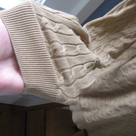 Camel Cable Lands End Sweater - Picture 2 of 4